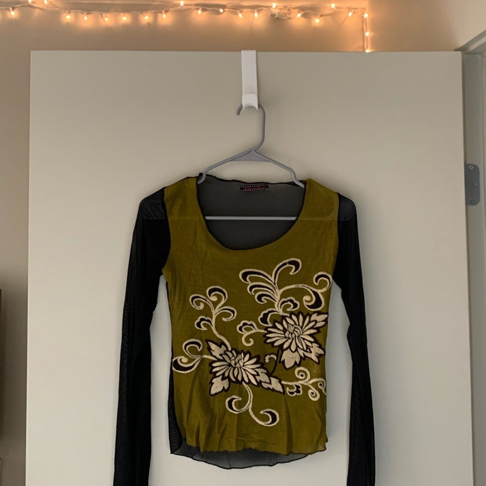 Retro Sheer Long Sleeve Shirt